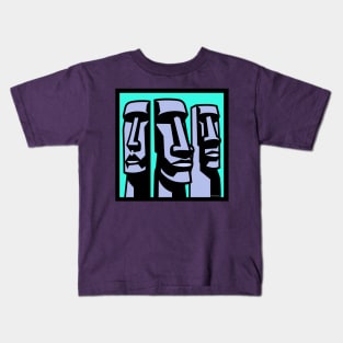 Easter Island Heads - Pop Art Kids T-Shirt